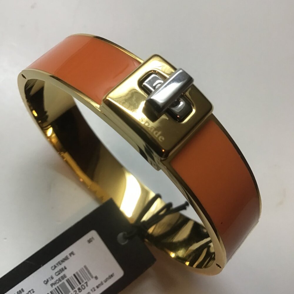 Kate Spade New Cayenne Enamel Turn Lock Hinged Bracelet